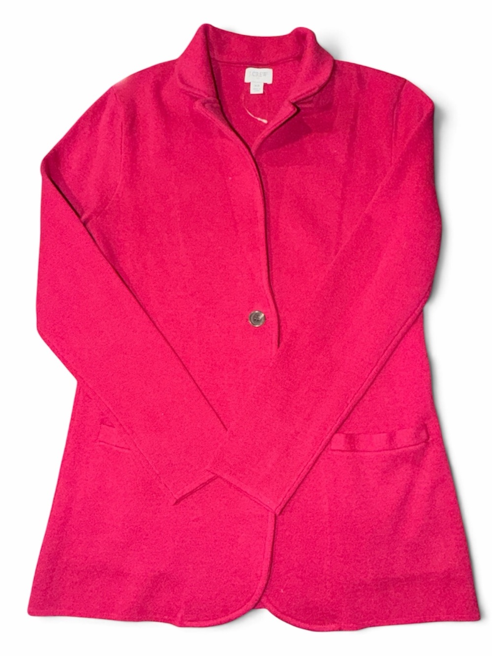 J.Crew XS Magenta Cotton Sweater Blazer One Button